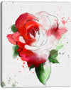 Red Hand-drawn Rose Illustration - Floral Canvas Artwork Print