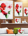 Red Hand-drawn Rose Illustration - Floral Canvas Artwork Print