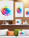 Multicolor Watercolor Rose Flower - Floral Canvas Artwork Print