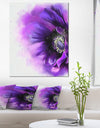 Purple Stylized Watercolor Poppy - Floral Canvas Artwork Print