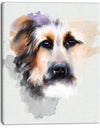 Sad Dog Watercolor Illustration - Modern Animal Canvas Wall Art