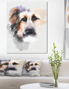 Sad Dog Watercolor Illustration - Modern Animal Canvas Wall Art