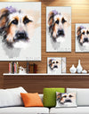 Sad Dog Watercolor Illustration - Modern Animal Canvas Wall Art