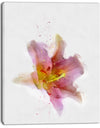 Watercolor Pink Lily Flower Sketch - Floral Canvas Artwork Print