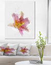 Watercolor Pink Lily Flower Sketch - Floral Canvas Artwork Print