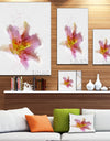 Watercolor Pink Lily Flower Sketch - Floral Canvas Artwork Print