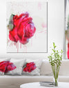 Watercolor Red Rose Illustration - Floral Canvas Artwork Print