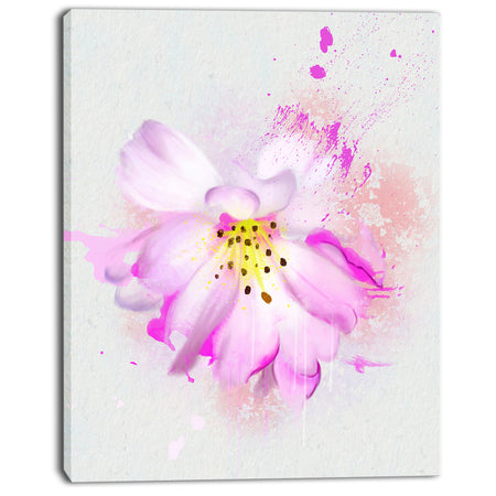 Watercolor Pink Rose Illustration - Floral Canvas Artwork Print
