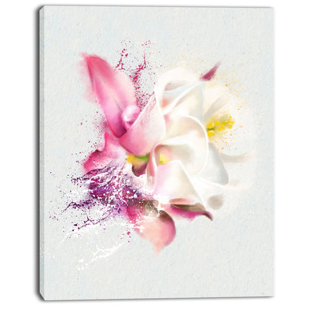 Pink Rose Watercolor Illustration - Floral Canvas Artwork Print