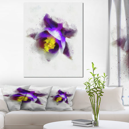 Blue Flower with Yellow Stigma - Floral Canvas Artwork Print