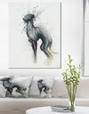 Black Dog Watercolor with Splashes - Large Animal Canvas Artwork