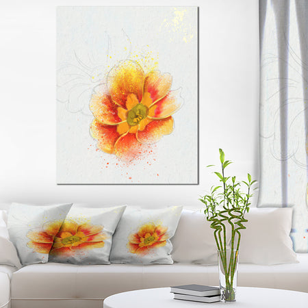 Beautiful Yellow Watercolor Flower - Floral Canvas Artwork Print