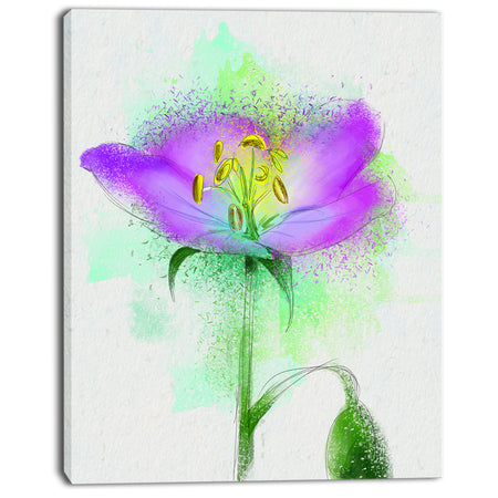 Beautiful Purple Watercolor Flower - Floral Canvas Artwork Print