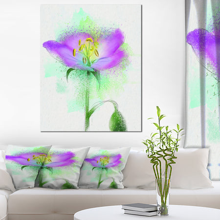 Beautiful Purple Watercolor Flower - Floral Canvas Artwork Print