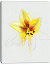 Wonderful Yellow Lily Flower Sketch - Floral Canvas Artwork Print