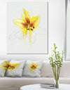 Wonderful Yellow Lily Flower Sketch - Floral Canvas Artwork Print