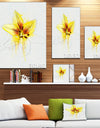 Wonderful Yellow Lily Flower Sketch - Floral Canvas Artwork Print