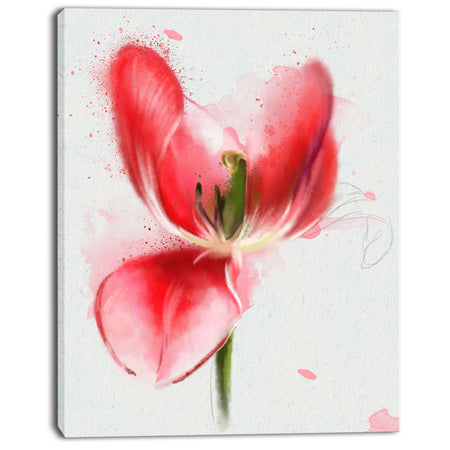Wonderful Red Poppy Watercolor - Floral Canvas Artwork Print