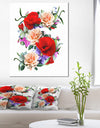 Floral Figure with Variety of Flowers - Floral Canvas Artwork Print