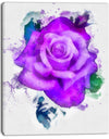 Purple Rose Watercolor - Floral Canvas Artwork Print