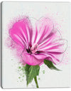 Full Bloom Pink Flower with Leaves - Floral Canvas Artwork Print