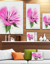 Full Bloom Pink Flower with Leaves - Floral Canvas Artwork Print