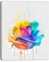 Multicolor Rose with Color Splashes - Floral Canvas Artwork Print