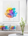 Multicolor Rose with Color Splashes - Floral Canvas Artwork Print