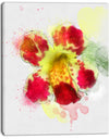 Flower Watercolor with Color Splashes - Floral Canvas Artwork Print