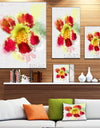 Flower Watercolor with Color Splashes - Floral Canvas Artwork Print