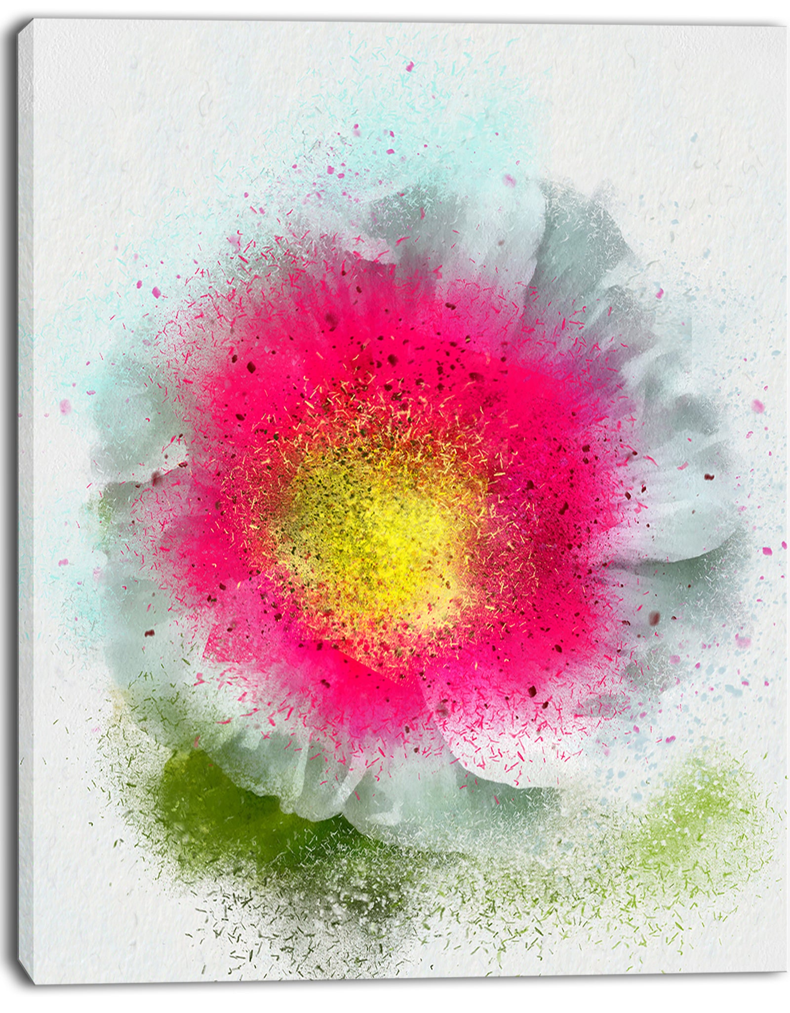 Large Red Poppy Flower on White - Floral Canvas Artwork Print