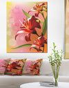 Beautiful Vector Flower on Pink - Flowers Canvas Wall Artwork