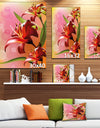 Beautiful Vector Flower on Pink - Flowers Canvas Wall Artwork