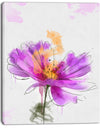 Purple Flower Watercolor Illustration - Flowers Canvas Wall Artwork