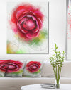 Large Blooming Red Rose on White - Flowers Canvas Wall Artwork