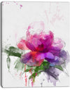 Purple Peony Illustration Sketch - Flowers Canvas Wall Artwork