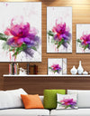 Purple Peony Illustration Sketch - Flowers Canvas Wall Artwork