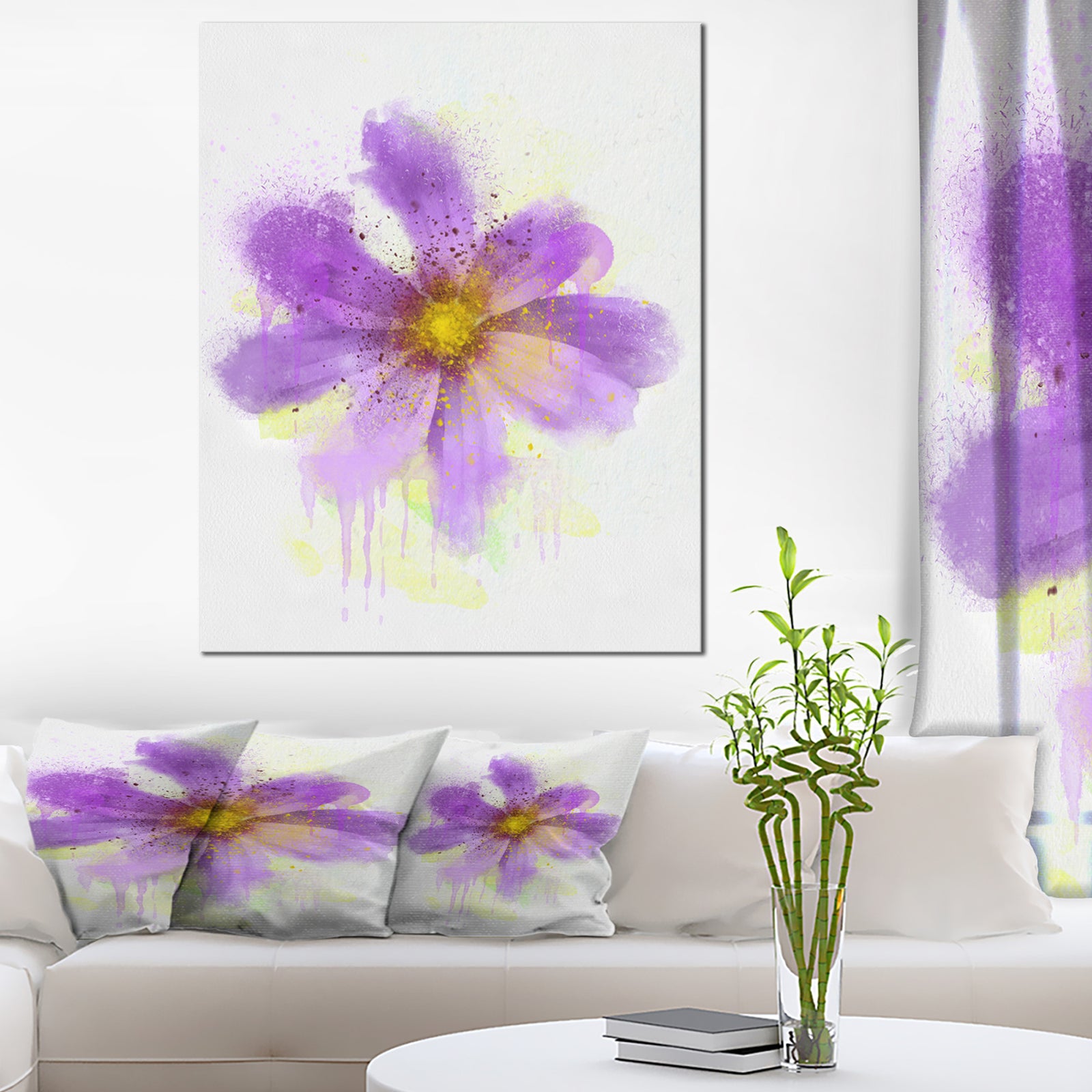 Purple Flower with Large Petals - Flowers Canvas Wall Artwork