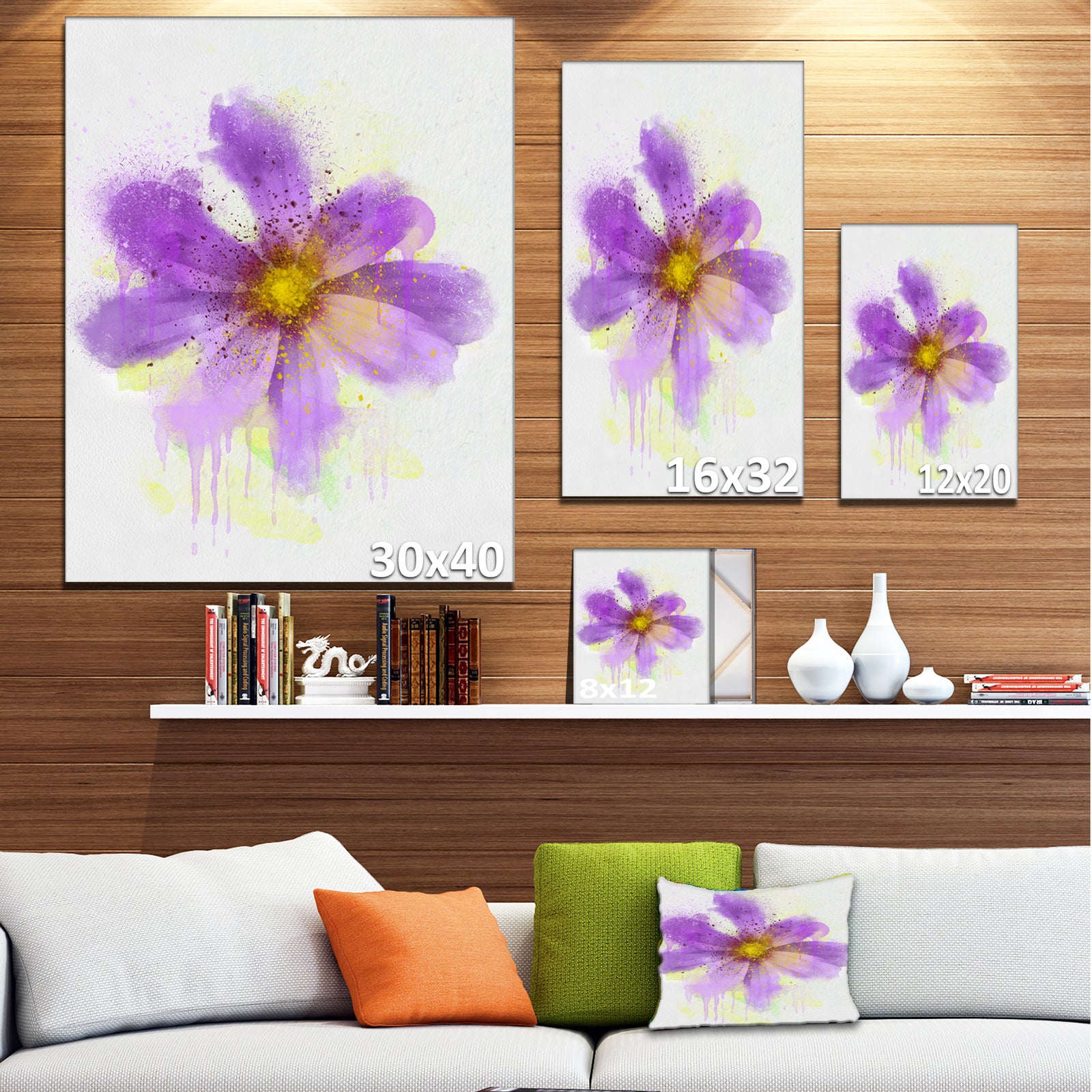 Purple Flower with Large Petals - Flowers Canvas Wall Artwork