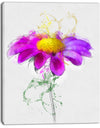 Purple Daisy Flower with Stem - Flowers Canvas Wall Artwork