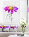 Purple Daisy Flower with Stem - Flowers Canvas Wall Artwork