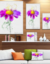 Purple Daisy Flower with Stem - Flowers Canvas Wall Artwork