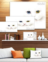 Portrait of Cute White Kitten - Large Animal Canvas Artwork