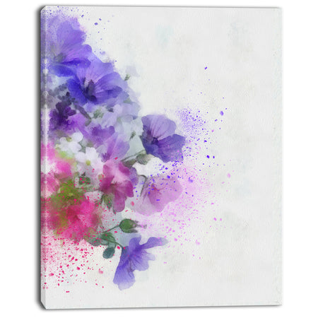 Little Purple Flowers Hand-drawn - Flowers Canvas Wall Artwork