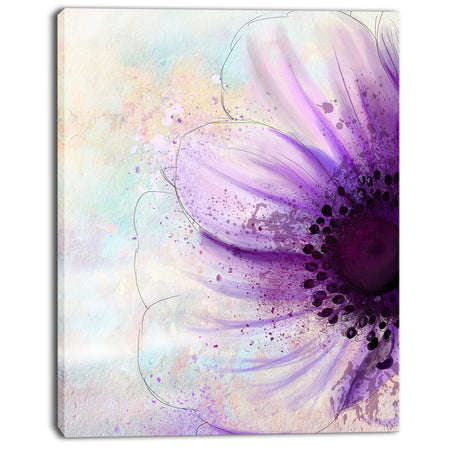 Flower with Large Purple Petals - Flowers Canvas Wall Artwork