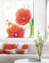 Bloomy Red Tulips Watercolor - Flowers Canvas Wall Artwork