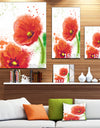 Bloomy Red Tulips Watercolor - Flowers Canvas Wall Artwork