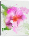 Blooming Pink Flower Watercolor - Flowers Canvas Wall Artwork