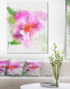 Blooming Pink Flower Watercolor - Flowers Canvas Wall Artwork