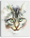 Cute Kitten Watercolor Hand-drawn - Large Animal Canvas Artwork